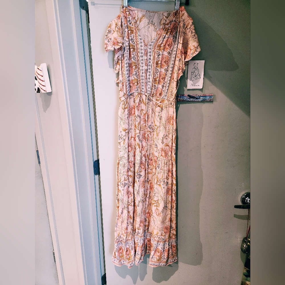Brand New Never Worn Pink Boho Maxi Dress